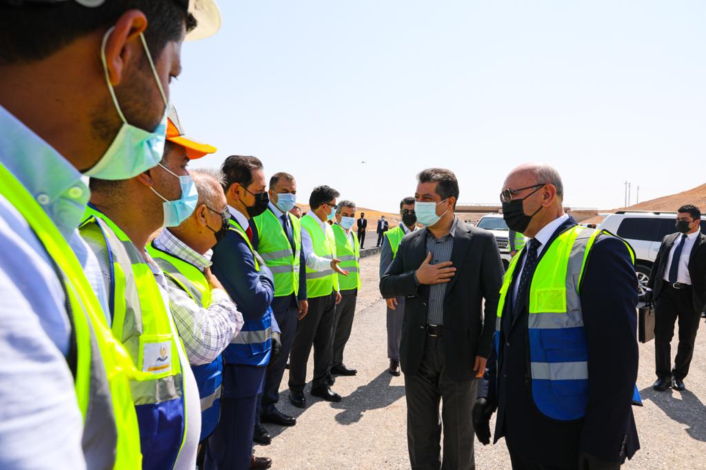 Prime Minister Barzani on the project site, Aug. 31, 2020. (Photo: KRG)